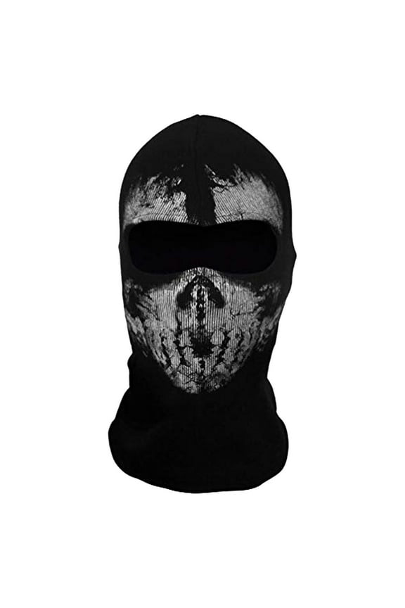 Unisex Ghost Print Stocking Mask Good for War Game Black Ghosts Skull Full Face Mask