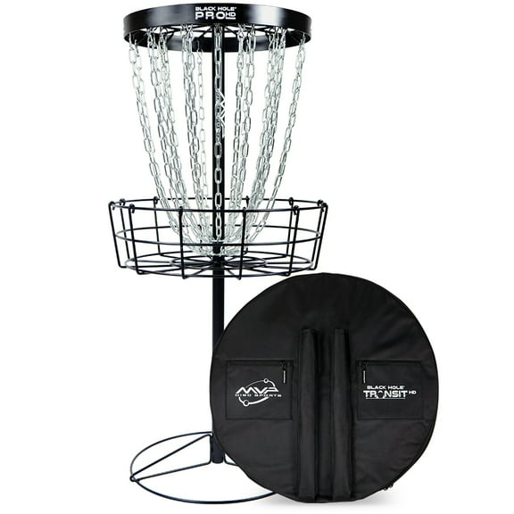 MVP Black Hole Pro HD 24-Chain Portable Disc Golf Basket with Transit Bag