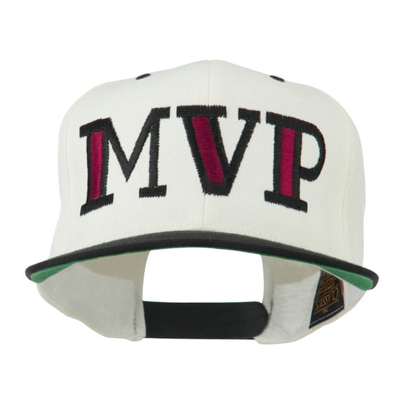 MVP Embroidered Flat Bill Cap - Natural Black OSFM