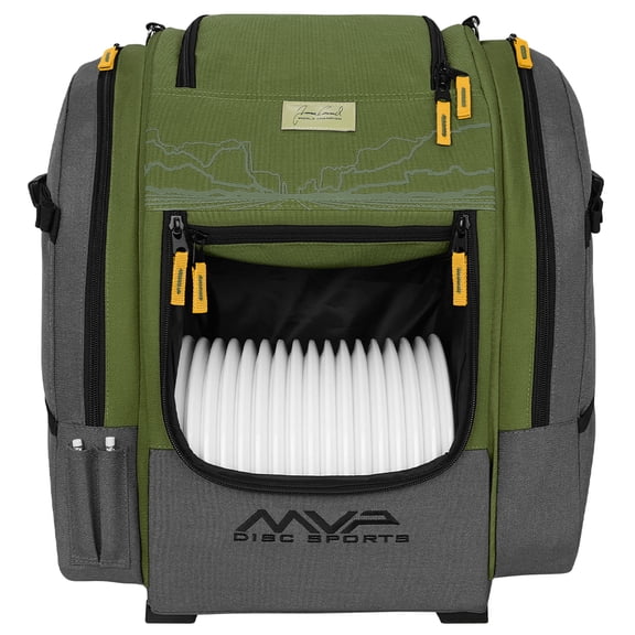 MVP James Conrad Voyager Backpack Disc Golf Bag (Slate/Green)