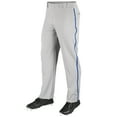 thumbnail image 1 of MVP Open Bottom Baseball Pants with Braid, Adult 4X-Large, Grey with Royal Braid, 1 of 4