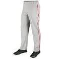 thumbnail image 1 of MVP Open Bottom Baseball Pants with Braid, Adult Small, Grey with Scarlet Braid, 1 of 4
