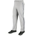 thumbnail image 1 of MVP Open Bottom Baseball Pants with Braid, Youth Large, Grey with Navy Braid, 1 of 4