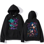MVPCLO Arcane Jinx Hoodies Hot Anime Arcane Pullovers Unisex Sweatshirt Fall Y2K Dark Hoody