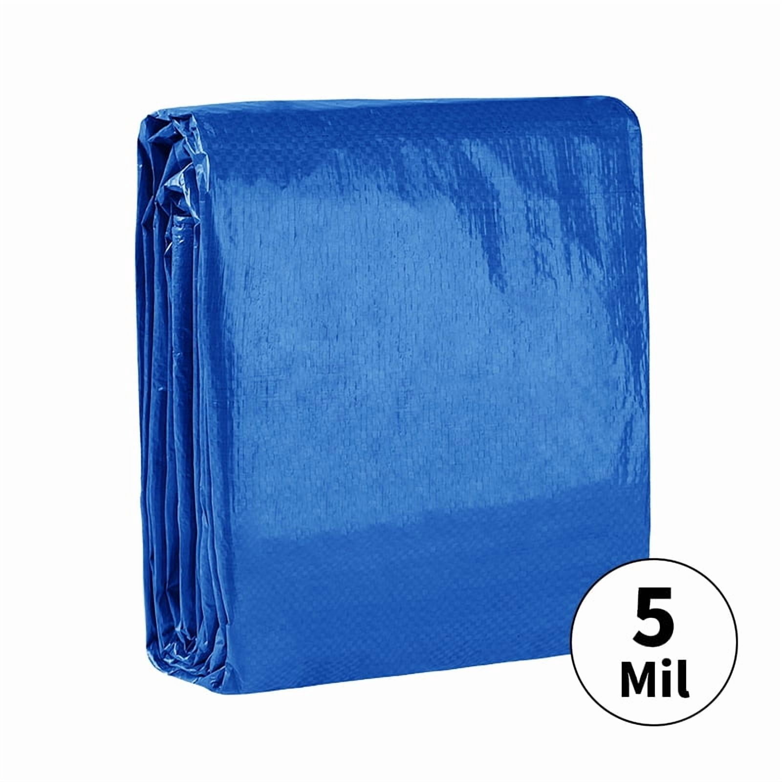 MVPNET, Heavy-Duty Tarp, 15 ft x 15 ft, Blue Waterproof UV-Resistant ...