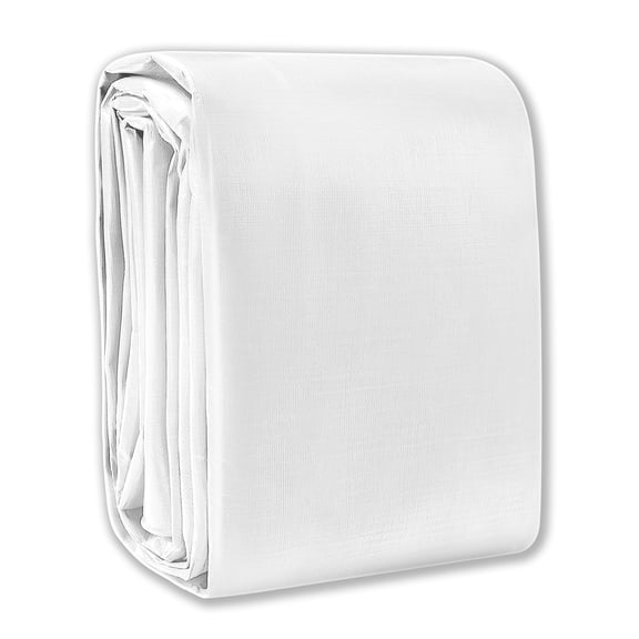 MVPNET 8 ft x 10 ft 12 mil White Polyethylene (PE) Heavy-Duty Tarp, 1 Piece