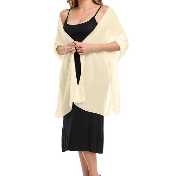 MVRLSH Chiffon Elegant Soft Silky Wedding Bridal Evening Dress Shawl 1 Pc Fall Fashion Must Haves Multicolor S-L