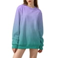 thumbnail image 1 of MVRLSH Essentials Hoodies for Women Christmas Graphic Crewneck Oversized Long Sleeve Autumn Winter Pullover Spring Fall Layering Daily Outfit Match Sweatshirt Purple - XXXL, 1 of 7