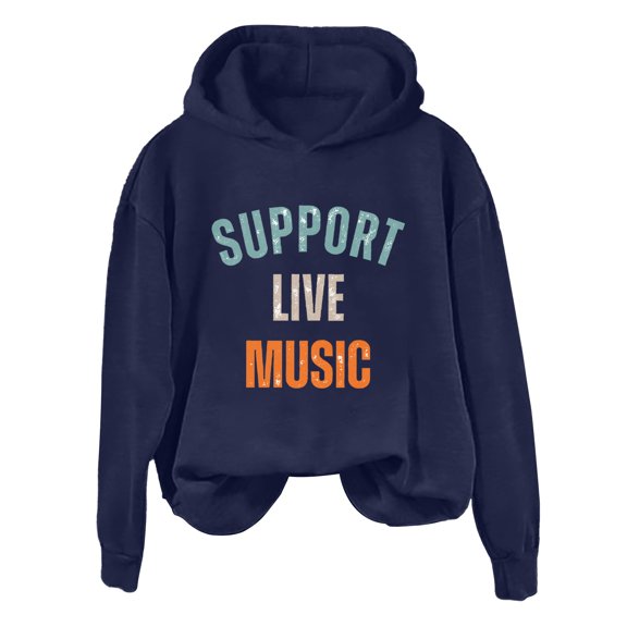 MVRLSH Essentials Hoodies for Women Christmas Print Round Neck Drawstring Hooded Loose Warm Winter Spring Fall Layering Daily Outfit Match Sweatshirt Blue - XXXL
