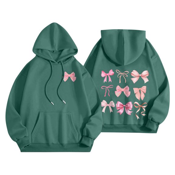 MVRLSH Essentials Hoodies for Women Funny Cat Graphic Round Neck Long Sleeve Christmas Crewneck Pullover Spring Fall Layering Daily Outfit Match Sweatshirt Green - XXXL