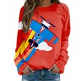 thumbnail image 1 of MVRLSH Essentials Hoodies for Women Graphic Print Crewneck Long Sleeve Casual Fashion Oversized Spring Fall Layering Daily Outfit Match Sweatshirt Red - M, 1 of 7