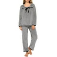 thumbnail image 1 of MVRLSH Fall Pajamas Women Winter Flannel Pajama Set Coral Fleece Fabric Thickened For Warmth With Popular Aesthetic Cozy Loungewear & Sleepwear Gray L, 1 of 4
