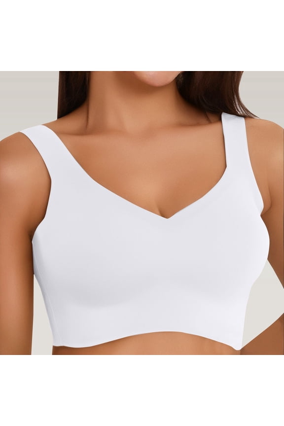 Jelly Bras For Women Ice Gather Sports Bra Running Vest Yoga Large Size Blended Fabric Comfort Support White S-Xxl