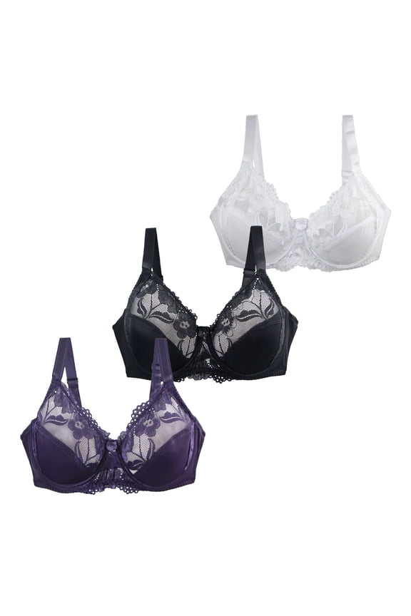 Jelly Bras For Women Womens Bcdef Cup Lace Bra Plus Size Lightweight Comfort Daily Wear Multicolor 80D-105F