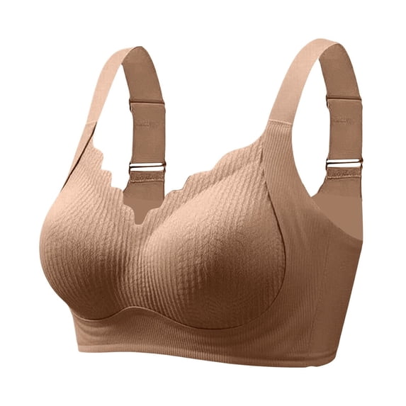 MVRLSH Jelly Bras For Women Womens Plus Size No Underwire Bra Thin Breathable Beauty Back Lightweight Soft Support Yellow M-3Xl