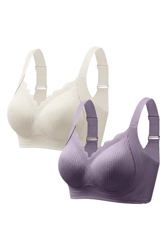 Jelly Bras For Women Womens Plus Size Wireless Bra Thin Breathable Beauty Back Anti Sagging Comfort Fit Orange M-3Xl