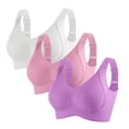 thumbnail image 1 of MVRLSH Jelly Bras For Women Womens Wireless Comfort Soft Bra Full Coverage Everyday No Show All Day Wear 3 Pack Multicolor M-3Xl, 1 of 4