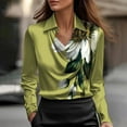 thumbnail image 1 of MVRLSH Long Sleeve Shirts For Women Elegant Cowl Neck Satin Long Sleeve Work Shirt Blouse Chic Business Casual Tops Green Xs-3Xl, 1 of 4