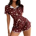 thumbnail image 1 of MVRLSH Lounge Pajama Sets for Women Cotton Linen Long Sleeve Pant Loose Two Piece Daily Night wear Suit Summer Soft Comfortable Top Brown - XL, 1 of 5