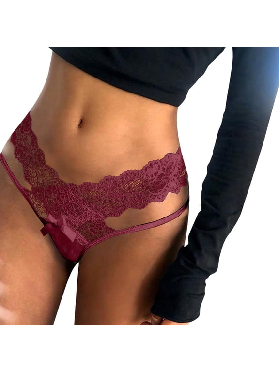 Nightgowns for Women Breathable Comfortable Soft Elegant Lace T Back Thong Night Lingerie Blend Panties Red Size M