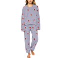 thumbnail image 1 of MVRLSH Pajamas For Women Set Cute Strawberry Print Winter Coral Fleece Pajama Set Thick Warm 2 Piece Flannel Loungewear Cozy Blue M-Xxl, 1 of 9