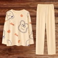 thumbnail image 1 of MVRLSH Pajamas For Women Set Soft Warm Printed Fleece Long Sleeve V-Neck Top Plaid Pants Pajama Set With Pockets Loungewear M-5Xl, 1 of 3