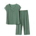 thumbnail image 1 of MVRLSH Pajamas for Women Set Plus Size Sleepwear Short Sleeved Length Pants Two Piece Middle And Elderly People Home Wear. Cute Pajamas, 1 of 9