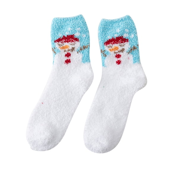 MVRLSH Socks Athletic Casual Breathable Coral Velvet Plush Christmas Home Sleeping Socks