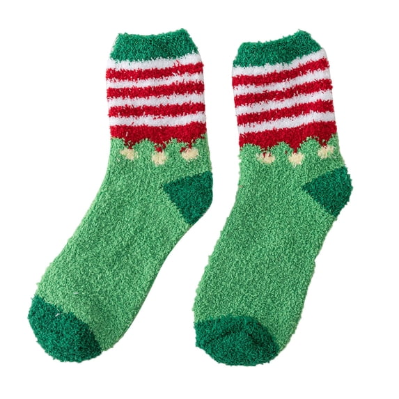 MVRLSH Socks Athletic Casual Breathable Coral Velvet Plush Christmas Home Sleeping Socks