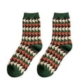 thumbnail image 1 of MVRLSH Socks Athletic Casual Breathable Plaid Print Thickened Warm Mid Tube Autumn Winter Matching Socks, 1 of 4
