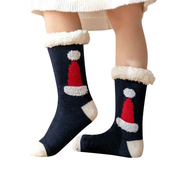 MVRLSH Socks Athletic Casual Breathable Snowflake Christmas Thermal Fleece Fluffy Indoor Home Slipper Socks