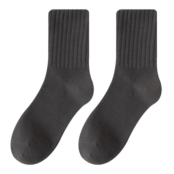 MVRLSH Socks Athletic Casual Breathable Solid Color Pile Pure Cotton Mid Long Tube Autumn Winter All‑weather Socks