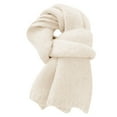 thumbnail image 1 of MVRLSH Solid Color Wool Blend Knitted Winter Versatile Soft Warm Woolen Scarf 1 Pc Fall Fashion Must Haves Beige A, 1 of 4