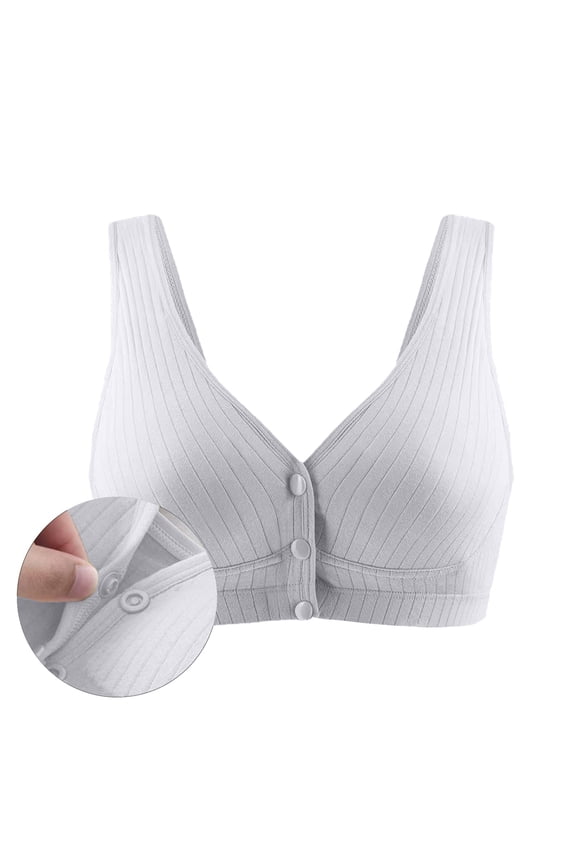Sports Jelly Bras for Women Thin Front Open Button No Ring V Neck Breathable Sleeping Tank Underwear Strapless Bra