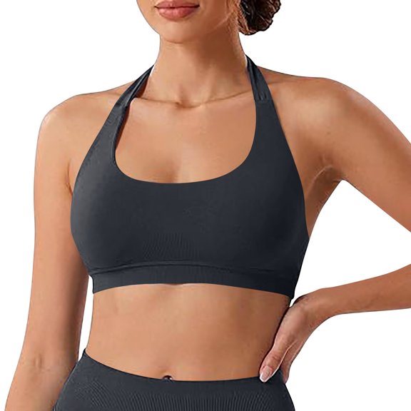MVRLSH Sports Jelly Bras for Women Wide Strap Ribbed Medium Impact Padded Workout Gym Underwear Strapless Bra