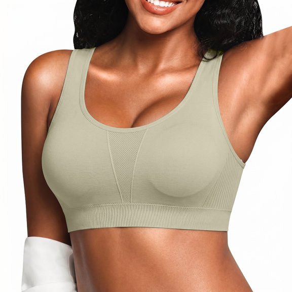 MVRLSH Sports Jelly Bras for Women Wireless Breathable Mesh Racerback Everyday Support Tank lette Underwear Strapless Bra