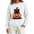 thumbnail image 1 of MVRLSH Women's Halloween Graphic Print Long Sleeve Pullover Sweater Size - M, 1 of 6