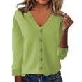 thumbnail image 1 of MVRLSH Women's Oversized Sweaters for Women Button Down V Neck Pocket Lightweight Open Front Knit Jacket Fall Fashion Tops Cardigan Sweater Green - M, 1 of 4