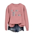 thumbnail image 1 of MVRLSH Women's Pullover Crew Neck Letter Graphic Print Long Sleeve - XXL, 1 of 2