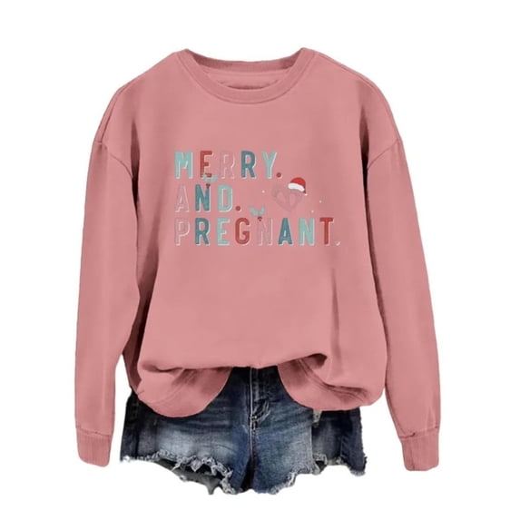 MVRLSH Women's Pullover Crew Neck Letter Graphic Print Long Sleeve - XXL