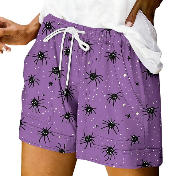 MVRLSH Women's Shorts 2026 Summer Casual Elastic High Waist Camo Print Workout With Side Storage Pockets Running Biker Shorts Blue - XXL
