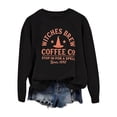 thumbnail image 1 of MVRLSH Women's Sweatshirt V-Neck Brew Coffee Pumpkin Graphic Long Sleeve Pullover - M, 1 of 3