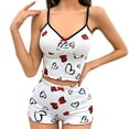 thumbnail image 1 of MVRLSH Womens Lounge Pajama Sets Heart Print Short Two Piece Casual Night wear Soft Comfortable Tank Tops White Size XXL, 1 of 4