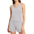 thumbnail image 1 of MVRLSH Womens Lounge Pajama Sets Thin Fabric Sleeveless Vest Short Two Piece Summer Casual Home Soft Comfortable Tank Tops Gray Size XXL, 1 of 4