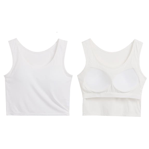 MVRLSH Womens Tank Tops Loose Fit Casual Racerback Comfy Built In Bra Sleeveless Workout Yoga Undershirt Tops White Size XXXL
