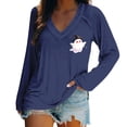 thumbnail image 1 of MVRLSH Womens Tops Blouse Casual Halloween Dark Terrifying Fashion Printed Comfortable Tees Loose Fit Blouses Blue - XXXL, 1 of 5