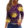 thumbnail image 1 of MVRLSH Womens Tops Shirts Blouse Casual Halloween Graphic Printed 3/4 Sleeve V Neck Loose Fit Blouses, 1 of 5