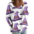 thumbnail image 1 of MVRLSH Womens Tops Blouse Casual Halloween Graphic Printed Long Sleeve Round Neck Daily Wear Tees Loose Fit Blouses Multicolor - M, 1 of 5