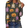 thumbnail image 1 of MVRLSH Womens Tops Blouse Casual Halloween Graphic Printed Long Sleeve Round Neck Fashion Daily Tees Loose Fit Blouses MR1 - M, 1 of 7