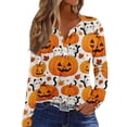 thumbnail image 1 of MVRLSH Womens Tops Blouse Casual Multi Style Graphic Printed Long Short Sleeve V Neck Daily Wear Loose Fit Blouses White - XXL, 1 of 5